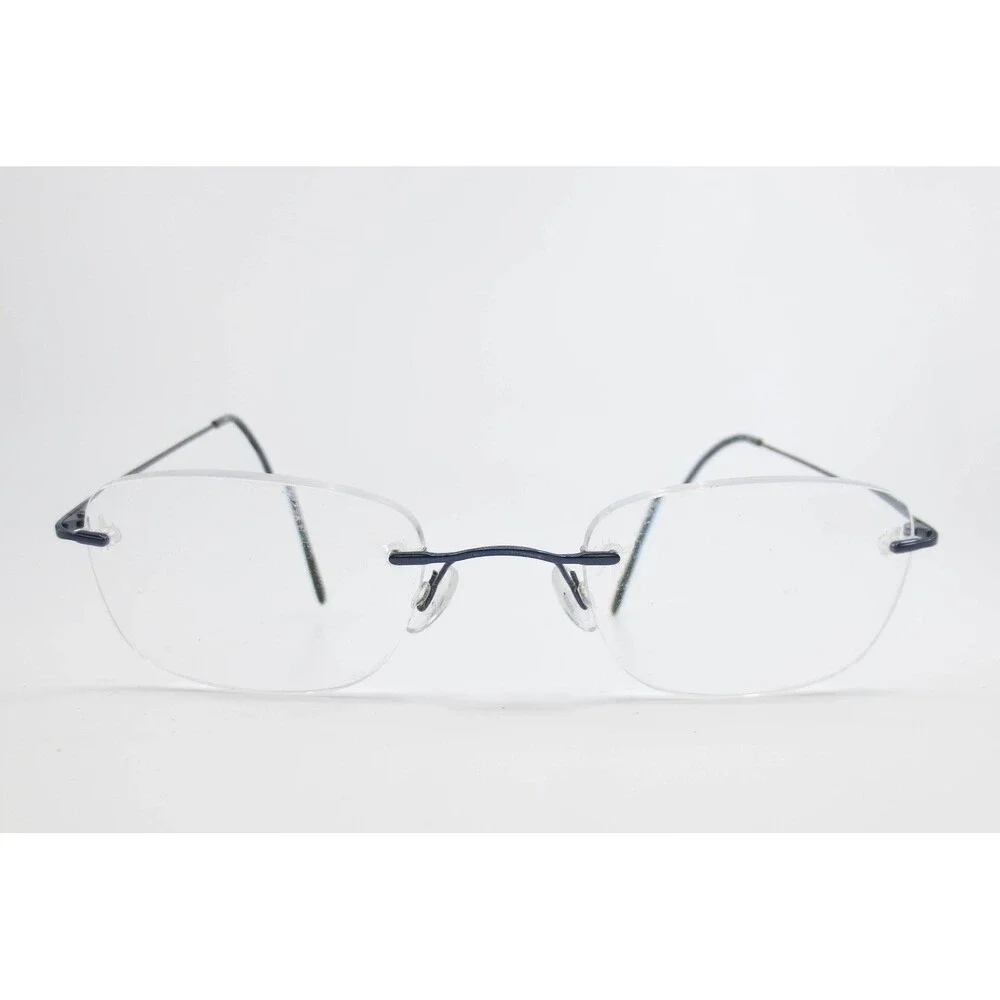 Marchon Airlock 2 Rimless Eyeglasses Navy Blue 50 21 140 Titanium Style Frames